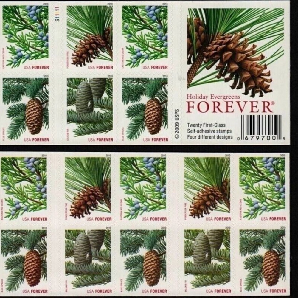HOLIDAY EVERGREENS Booklet of 20#  205187618362